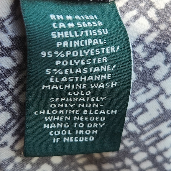 LAUREN RALPH LAUREN Women’s Wrap Dress Size 14W Black White Fit and Flare - Picture 6 of 11